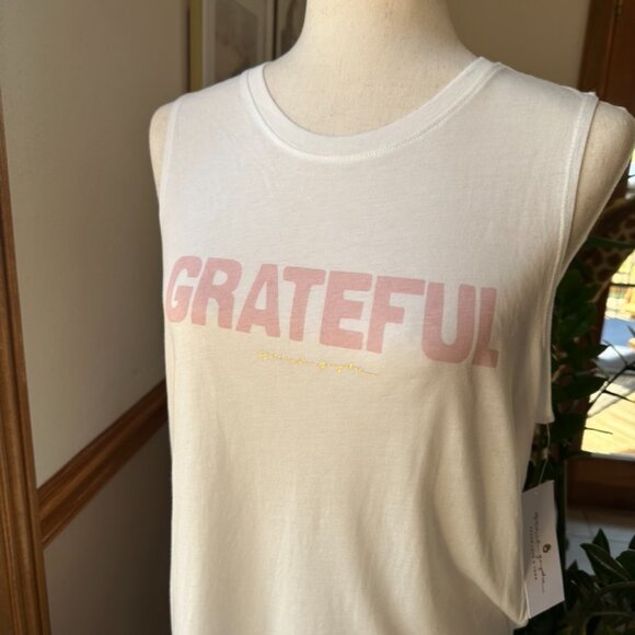 NWT Spiritual Gangster White Muscle Tank, L, GRATEFUL - Picture 6 of 10